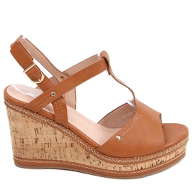 Wedge sandals Nancy Camel brown