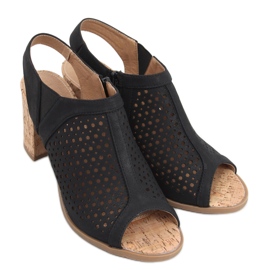 Openwork sandals on the Assia Black post Openwork sandals on the Assia Black post
