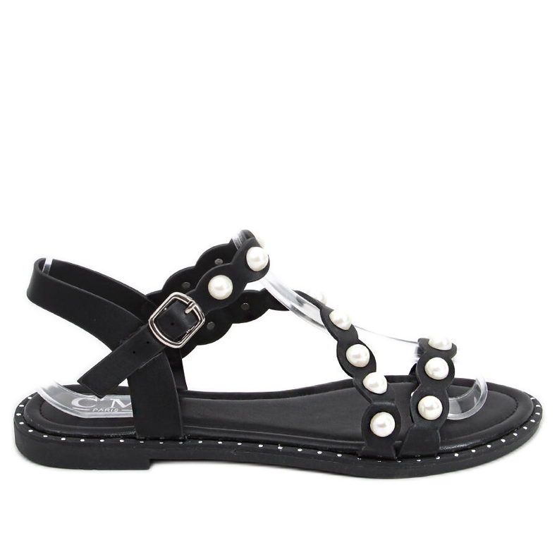 Sandals with pearls Zarina Black