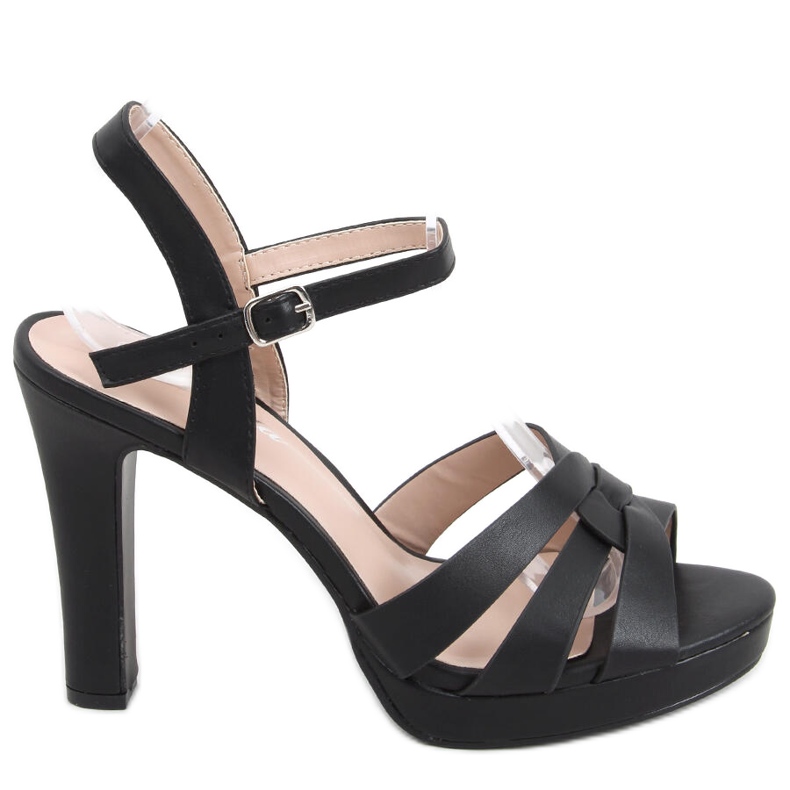 Camara Black high-heeled sandals