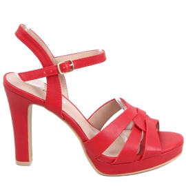 Camara Red high-heeled sandals