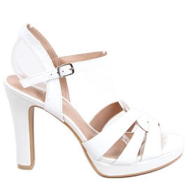 Camara White high-heeled sandals