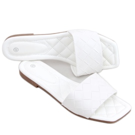 Sahar White square-soled slippers