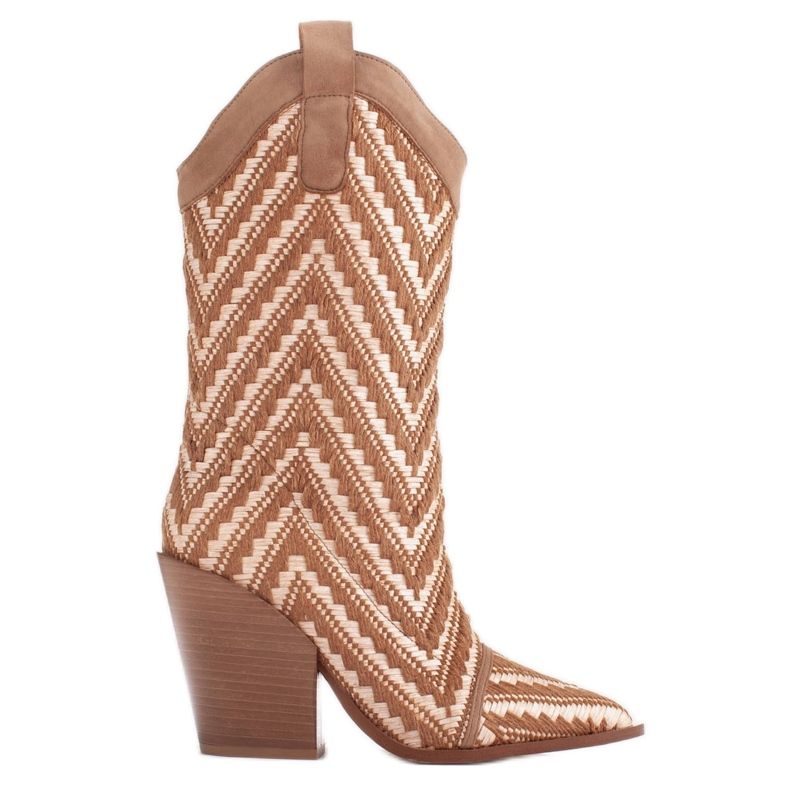 Marco Shoes Brown-beige cowboy boots Marco Shoes Brown-beige cowboy boots