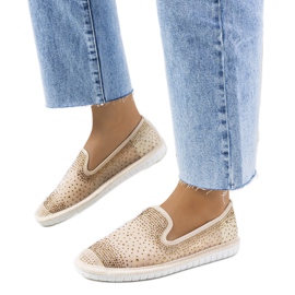 Beige espadrilles with Punter cubic zirconia