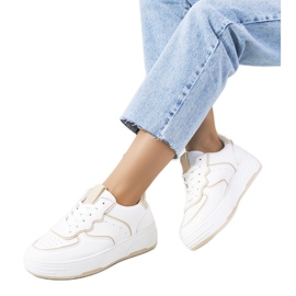 White and beige women's Bieke sneakers
