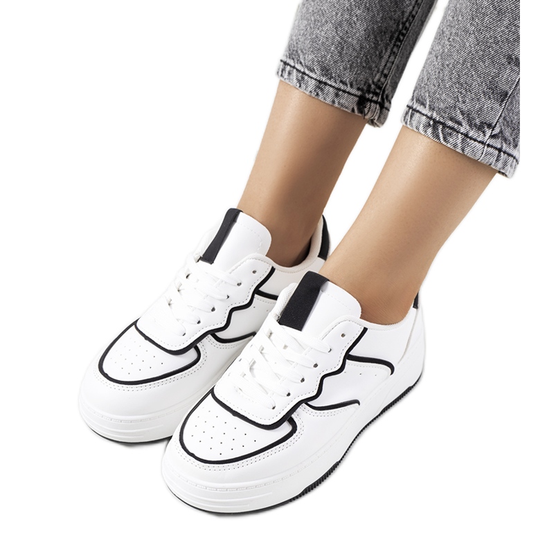 Women's Bieke sneakers, white and black Women's Bieke sneakers, white and black
