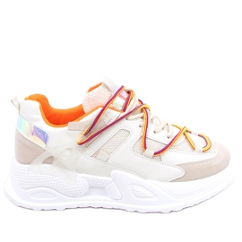 Farey Beige trainers white orange Farey Beige trainers white orange
