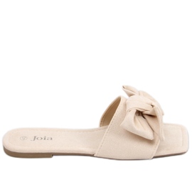 Nisha Beige Square Sole Slides