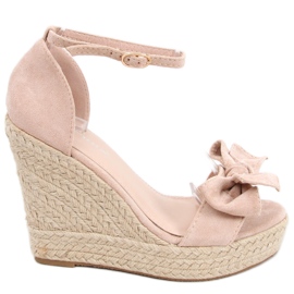 Espadrilles sandals on the wedge Aida Nude pink