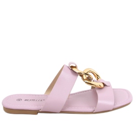 Slippers with Saud Purple chain pink Slippers with Saud Purple chain pink