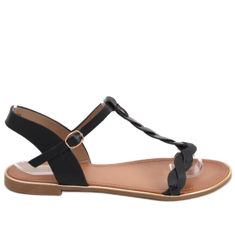 Basma Black iridescent women's sandals