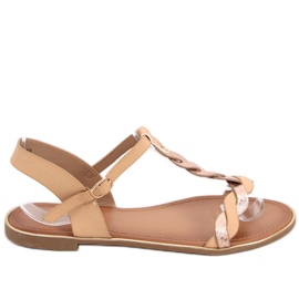 Iridescent women's sandals Basma Beige