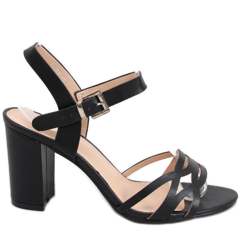 Rania Black high-heeled sandals
