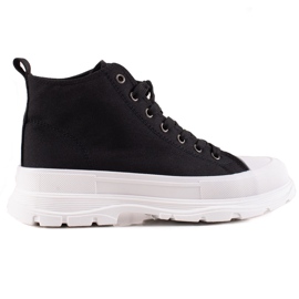 Forever Folie Black Sneakers On The Platform