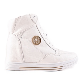 Filippo Leather wedge sneakers white