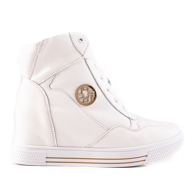 Filippo Leather wedge sneakers white