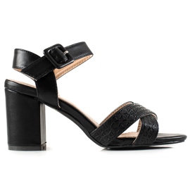 Encor Black Sandals On A Bar
