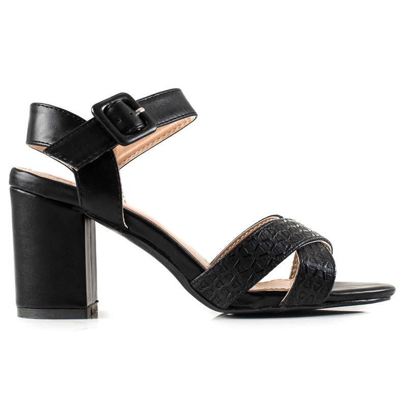 Encor Black Sandals On A Bar