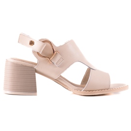 Elegant leather sandals LA.FI beige