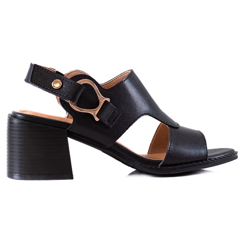 Elegant leather sandals LA.FI black