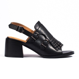 Leather sandals with jets LA.FI black