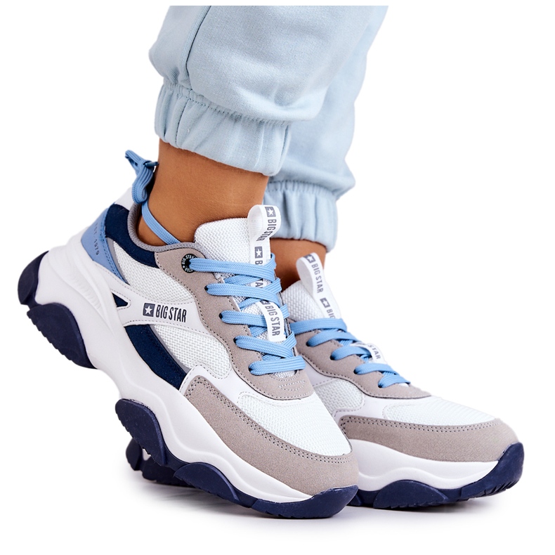 Women's Sneakers Sports Shoes Big Star JJ274580 White-Blue navy blue Women's Sneakers Sports Shoes Big Star JJ274580 White-Blue navy blue