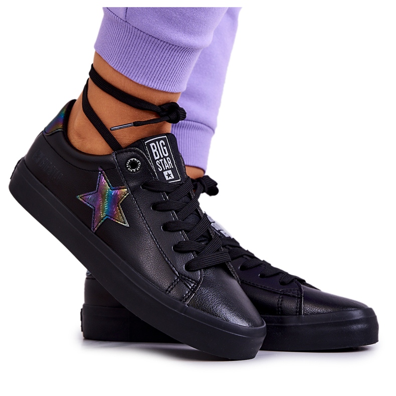 Leather Sneakers Star Big Star JJ274243 Black Leather Sneakers Star Big Star JJ274243 Black