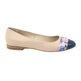 Ballerinas for women flowers Edeo 1905 beige brown blue multicolored red