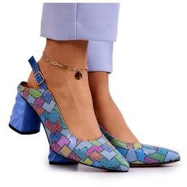 Leather Pumps On A Bar Maciejka 05427-06 Multicolor blue