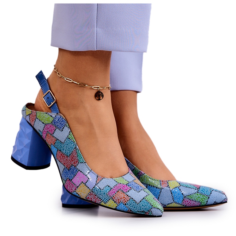 Leather Pumps On A Bar Maciejka 05427-06 Multicolor blue