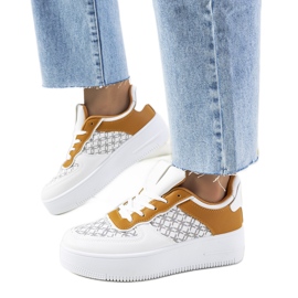 White women's Manal sneakers yellow