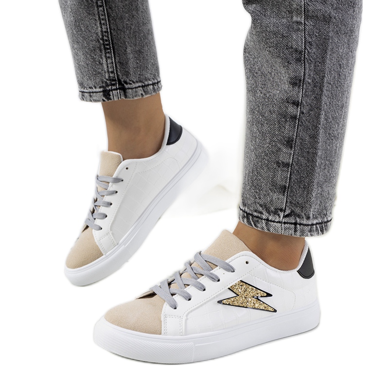 Dings white and beige sneakers