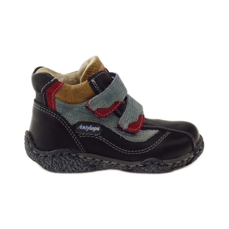 Antylopa Velcro baby booties. Antelope navy blue black red