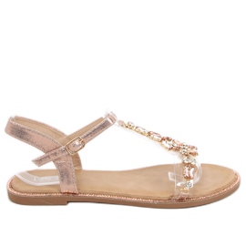 Sandals with Hessa Champagne silicone strap pink