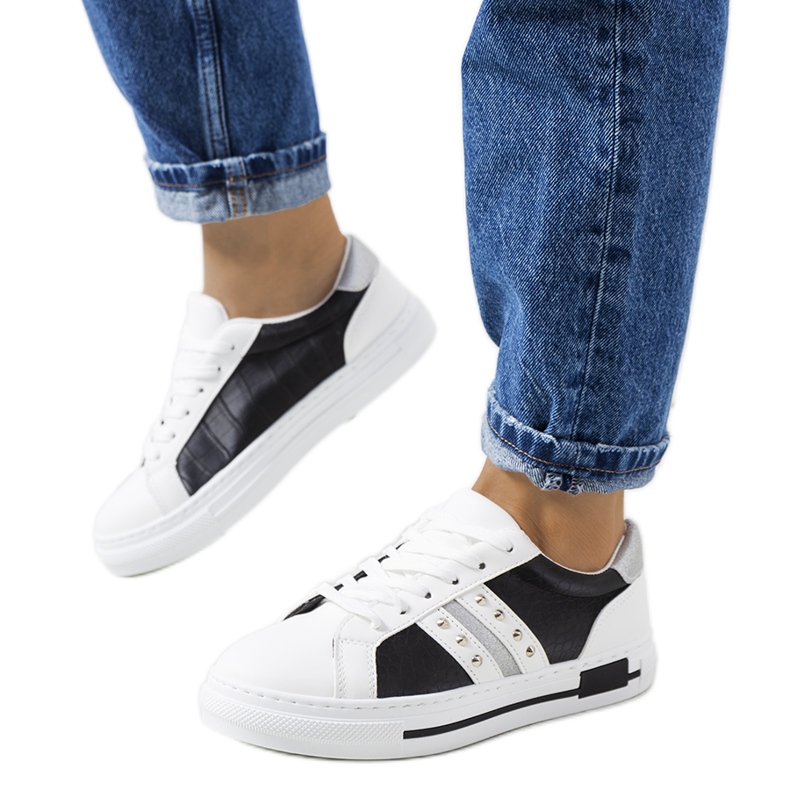 Black sneakers with Luus studs white silver Black sneakers with Luus studs white silver