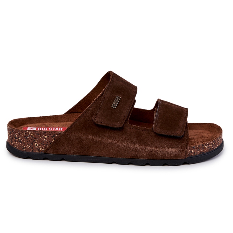 Men's Slippers With Velcro Big Star JJ176002 Brown