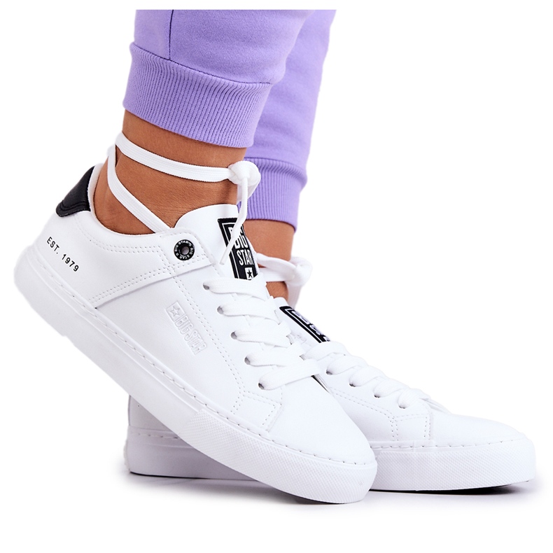 Leather Sneakers Big Star JJ274211 White and Black