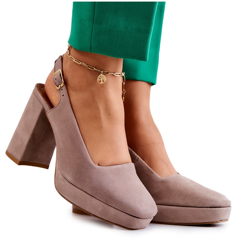 Suede Pumps Maciejka 05441-10 Beige