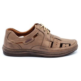 KENT Men's summer shoes openwork 600 brown