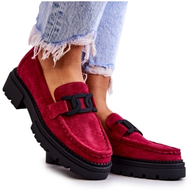 PL5 Suede Loafers With La.Fi Decoration Fuchsia Laurene red pink blue PL5 Suede Loafers With La.Fi Decoration Fuchsia Laurene red pink blue