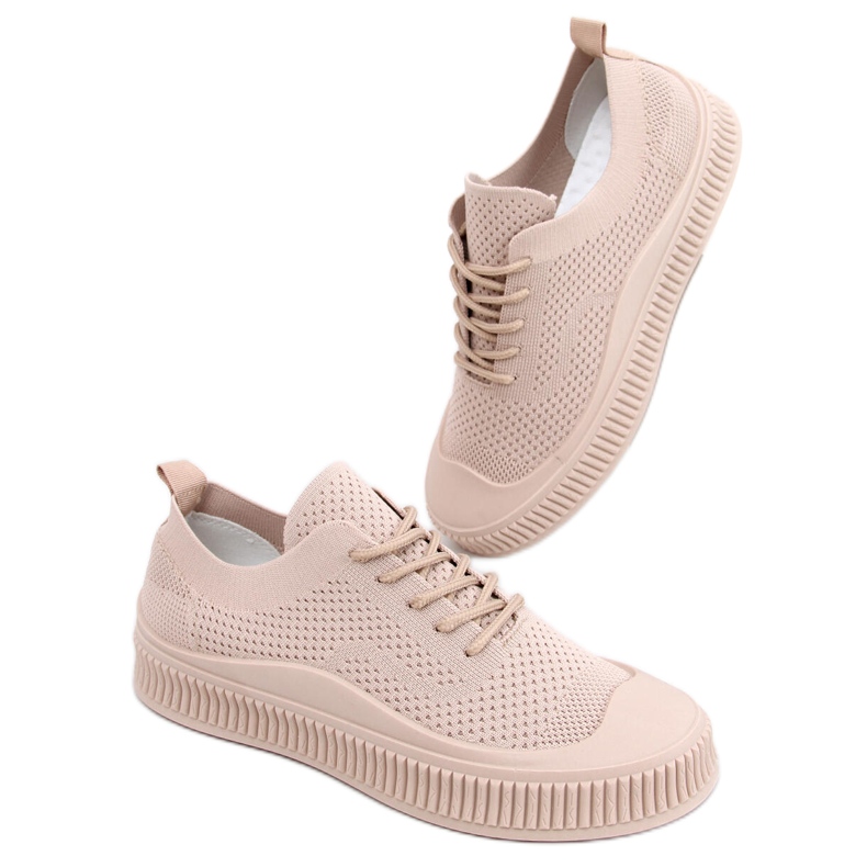 Posten Khaki women's sock sneakers beige