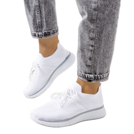 Michael's white sports sneakers