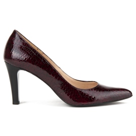 Filippo F155 Bordo Crocodile pumps red