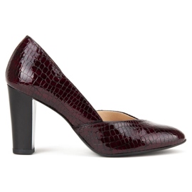 Filippo F280 Bordo Crocodile pumps red