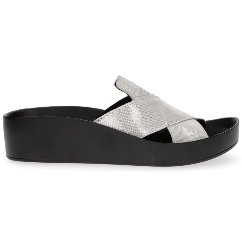 Leather slippers Filippo DK1222 / 20 Si silver