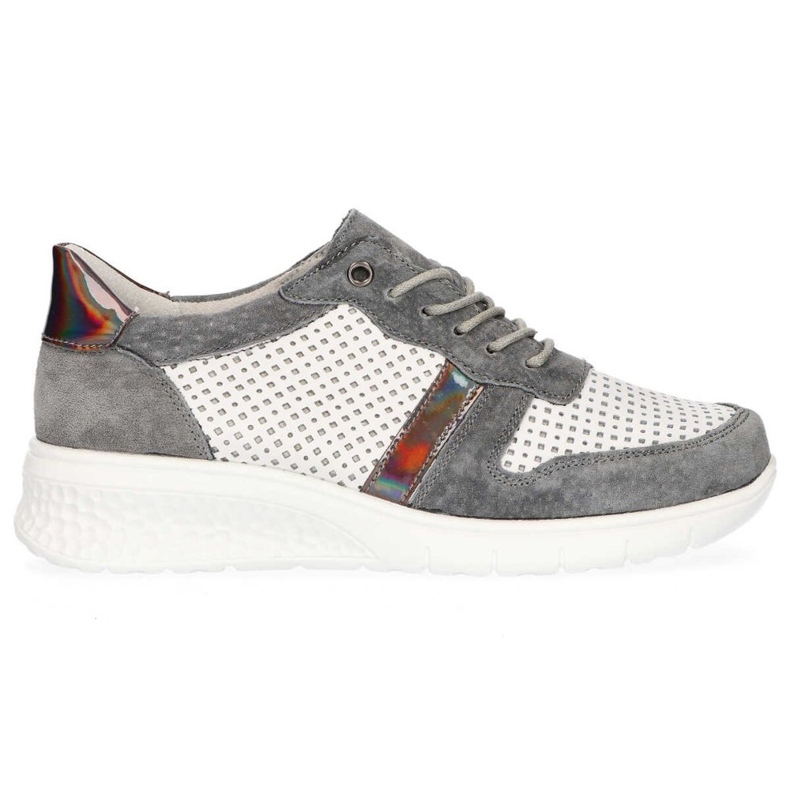 Leather shoes Filippo DP1389 / 20 Wh Gr Gray white grey yellow