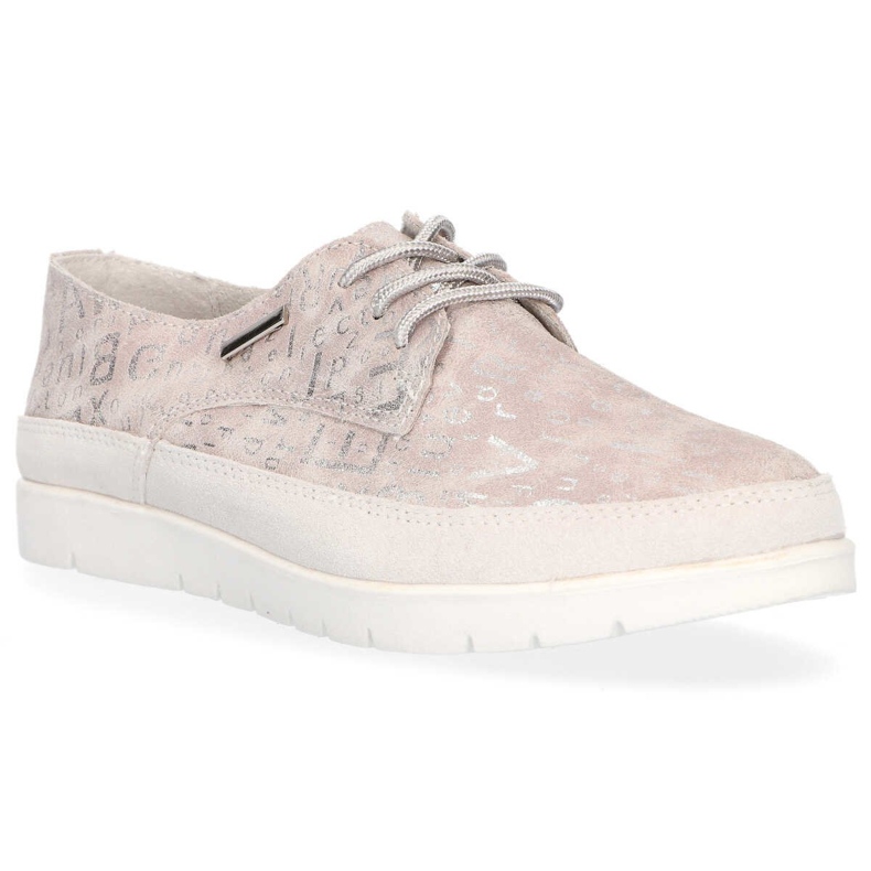 Leather shoes Filippo DP1383 / 20 Gr gray beige pink grey