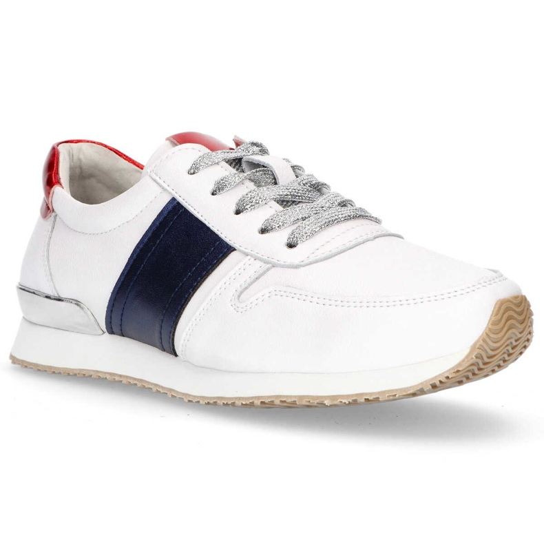 Leather shoes Filippo DP1265 / 20 Wh Nv white navy blue yellow