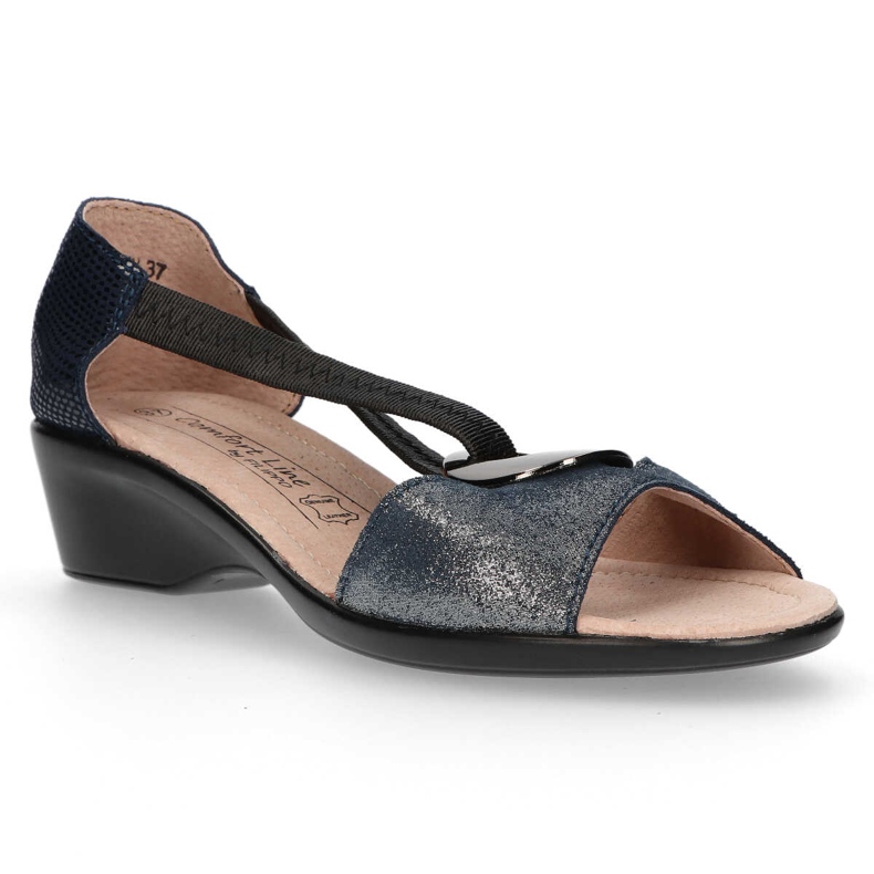 Leather sandals Filippo DS096 / 17 Sl Nv silver black navy blue Leather sandals Filippo DS096 / 17 Sl Nv silver black navy blue